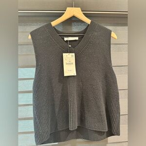 Zara black sleeveless knit vest